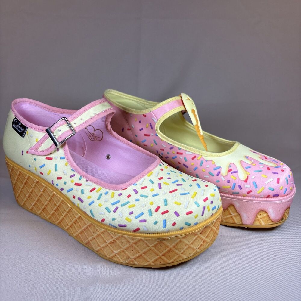 Hot Chocolate Designs I Melt For You Platform Shoes Women Size 9 Mary Jane Heels
